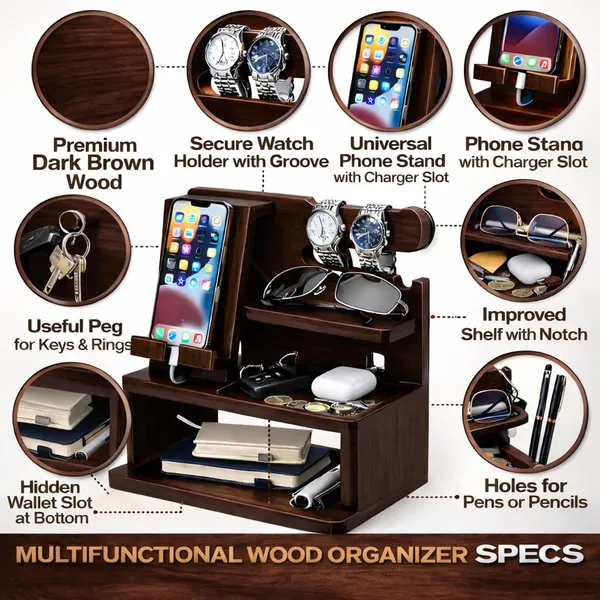 Craftsaura__Dark_Brown_Wooden_Desk_Organizer_With_Mobile_Stand_And_Watch_Holder
