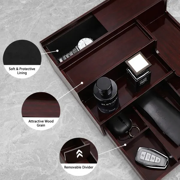 Craftsaura__Dark_Brown_Wooden_Valet_Tray_Organizer_With_Drawer
