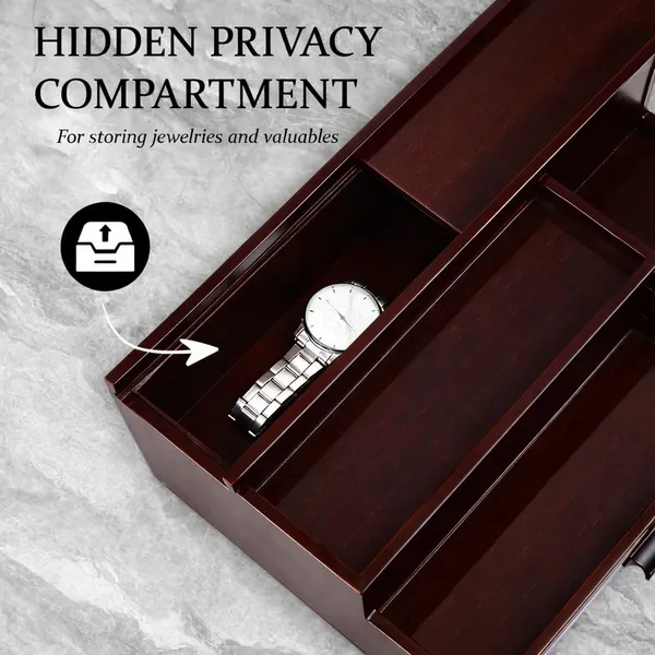 Craftsaura__Dark_Brown_Wooden_Valet_Tray_Organizer_With_Drawer