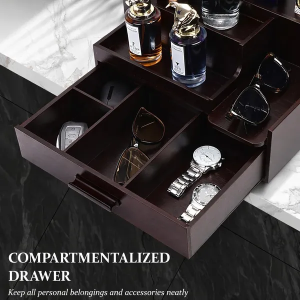 Craftsaura__Dark_Brown_Wooden_Valet_Tray_Organizer_With_Drawer