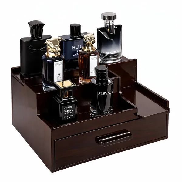 Craftsaura__Dark_Brown_Wooden_Valet_Tray_Organizer_With_Drawer