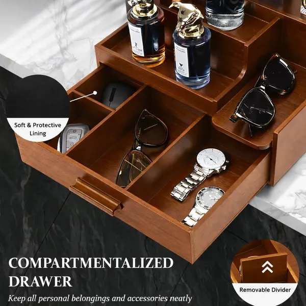 Craftsaura__Natural_Brown_Wooden_Valet_Tray_Organizer_With_Drawer