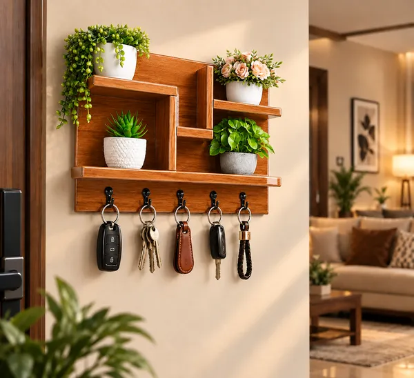Premium_Wooden_Wall_Mounted_Key_Holder_with_Decorative_Shelves_|_4_Hooks_|_Luxury_Home_Entrance_Organizer