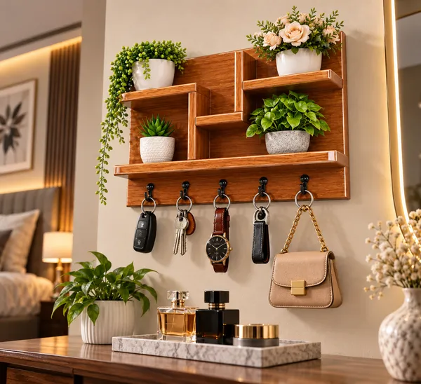 Premium_Wooden_Wall_Mounted_Key_Holder_with_Decorative_Shelves_|_4_Hooks_|_Luxury_Home_Entrance_Organizer