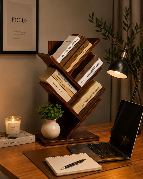 Craftsaura__Modern_Zig-Zag_Bookshelf_|_Wooden_Floor_Standing_Book_Organizer_&_Display_Rack