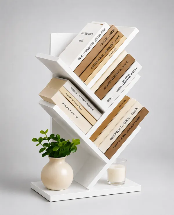 Craftsaura__Modern_Zig-Zag_Bookshelf_|_Wooden_Floor_Standing_Book_Organizer_&_Display_Rack