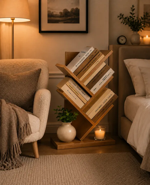 Craftsaura__Modern_Zig-Zag_Bookshelf_|_Wooden_Floor_Standing_Book_Organizer_&_Display_Rack