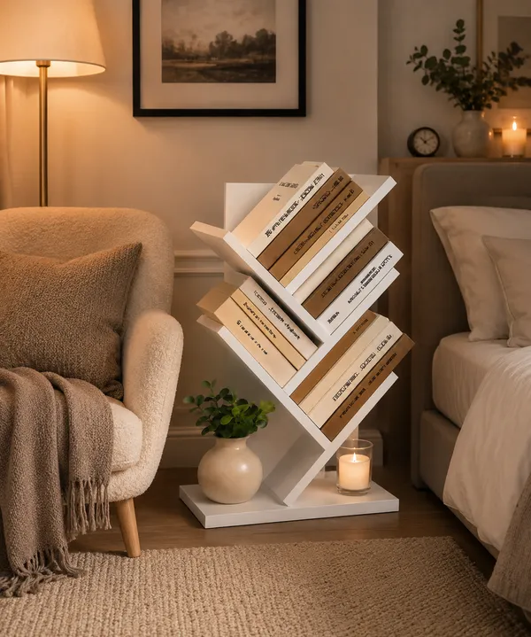 Craftsaura__Modern_Zig-Zag_Bookshelf_|_Wooden_Floor_Standing_Book_Organizer_&_Display_Rack