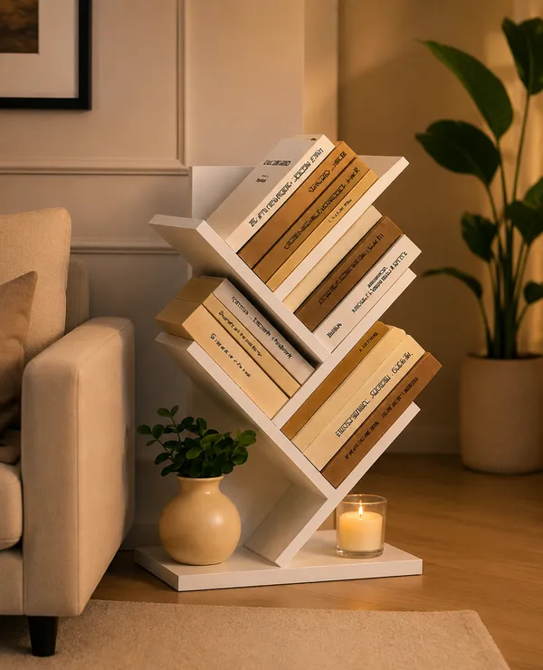 Craftsaura__Modern_Zig-Zag_Bookshelf_|_Wooden_Floor_Standing_Book_Organizer_&_Display_Rack
