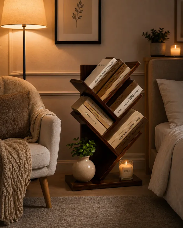 Craftsaura__Modern_Zig-Zag_Bookshelf_|_Wooden_Floor_Standing_Book_Organizer_&_Display_Rack
