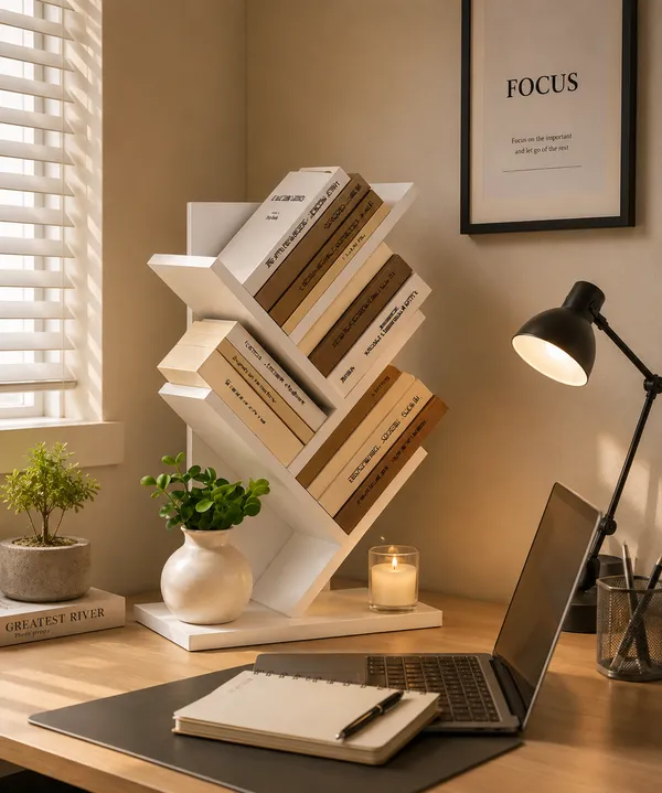 Craftsaura__Modern_Zig-Zag_Bookshelf_|_Wooden_Floor_Standing_Book_Organizer_&_Display_Rack