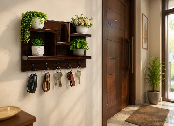 Craftsaura__Premium_Wooden_Wall_Mounted_Key_Holder_with_Decorative_Shelves_|_4nHooks_|_Luxury_Home_Entrance_Organizer