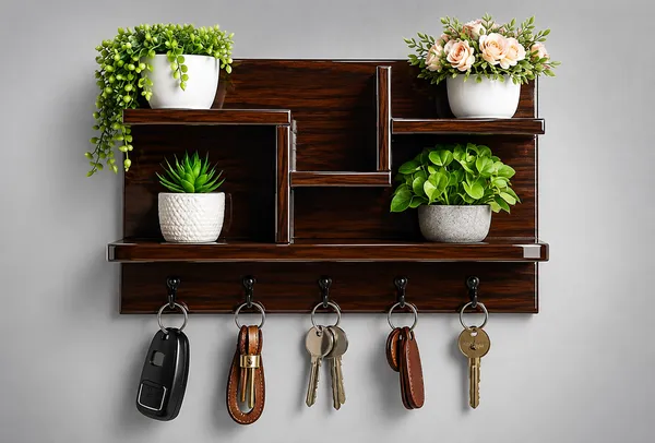 Craftsaura__Premium_Wooden_Wall_Mounted_Key_Holder_with_Decorative_Shelves_|_4nHooks_|_Luxury_Home_Entrance_Organizer