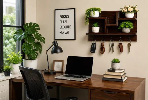Craftsaura__Premium_Wooden_Wall_Mounted_Key_Holder_with_Decorative_Shelves_|_4nHooks_|_Luxury_Home_Entrance_Organizer