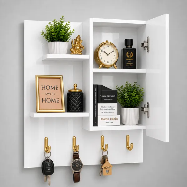 Craftsaura__Wooden_Wall_Key_Holder_Organizer_Cabinet_|_Wall_Mounted_Storage_Shelf_with_Hooks_&_Door_Cabinet