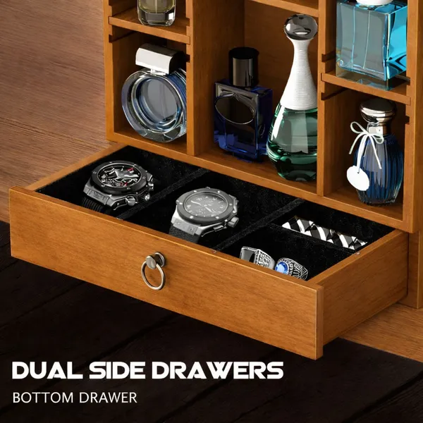 Craftsaura__Natural_Brown_Wooden_Organizer_Cabinet_With_Drawers_And_Compartments_For_Perfumes,_Sunglasses_And_Accessories
