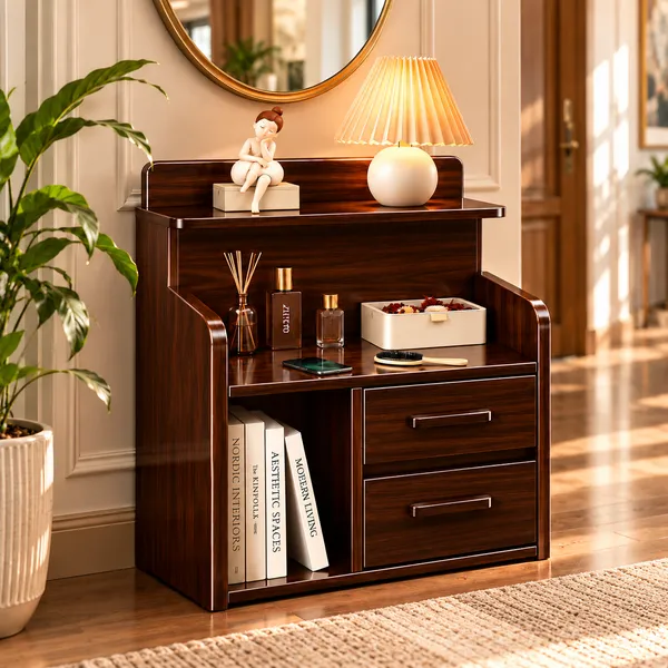 YashCrafts_Premium_Handmade_Wooden_Bedside_Organizer_with_2_Drawers_&_Open_Shelf_|_Glossy_Finish_Nightstand_|_Modern_Bedside_Storage_Cabinet_for_Bedroom_&_Living_Room