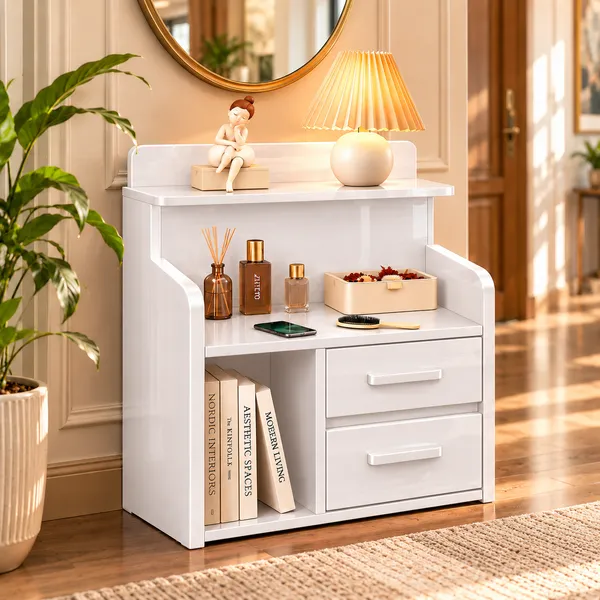 YashCrafts_Premium_Handmade_Wooden_Bedside_Organizer_with_2_Drawers_&_Open_Shelf_|_Glossy_Finish_Nightstand_|_Modern_Bedside_Storage_Cabinet_for_Bedroom_&_Living_Room