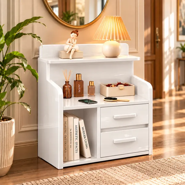 YashCrafts_Premium_Handmade_Wooden_Bedside_Organizer_with_2_Drawers_&_Open_Shelf_|_Glossy_Finish_Nightstand_|_Modern_Bedside_Storage_Cabinet_for_Bedroom_&_Living_Room