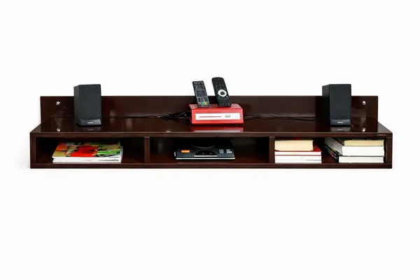 Dark_Brown_Finish_Wall_Mounted_Tv_Unit_Shelf_With_Storage_Compartments