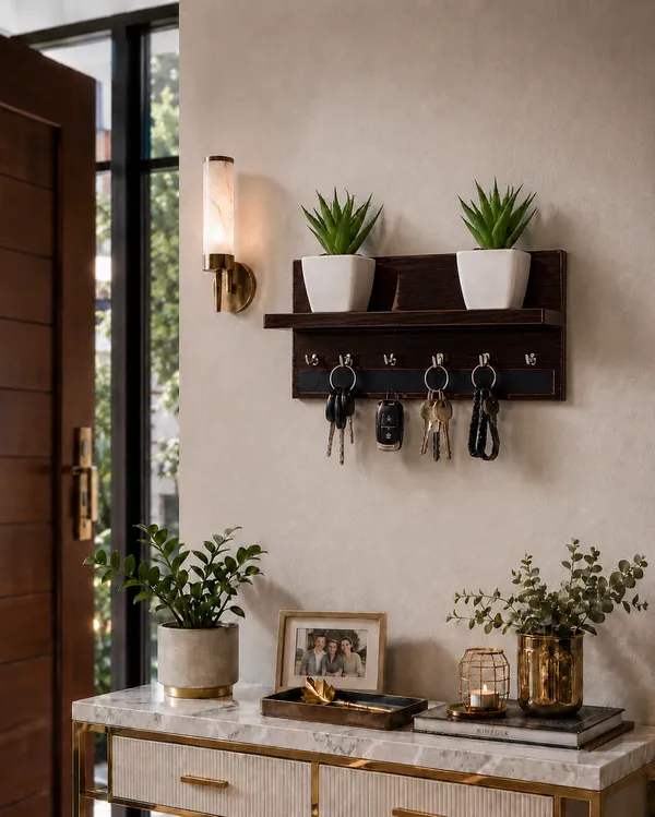 Craftsaura__Dark_Brown_Wooden_Wall_Mounted_Key_Holder_With_Shelf
