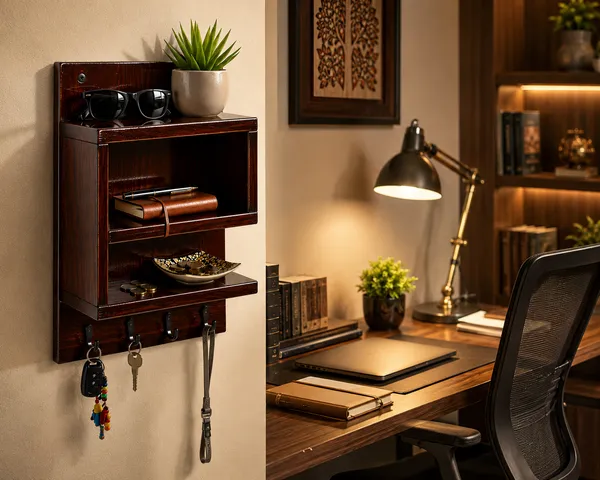 Craftsaura___Wooden_Wall_Mounted_Organizer_with_2_Shelves_&_4_Key_Hooks_|_Hand-Polished_Glossy_Finish_|_Multipurpose_Key_Holder_&_Storage_Rack