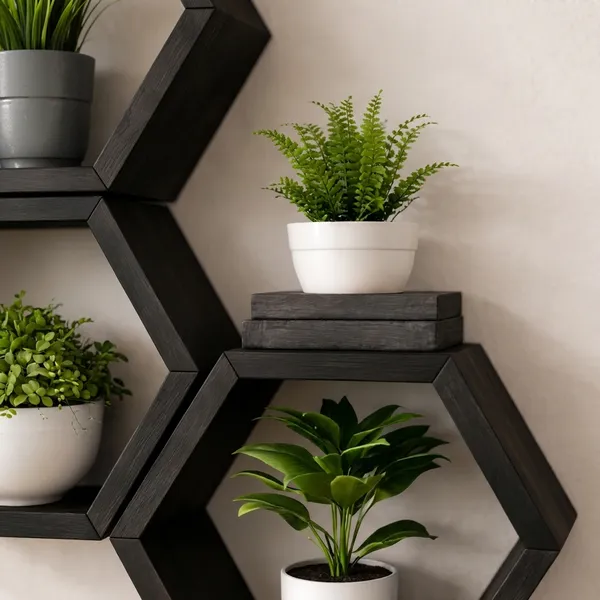Craftsaura__Wooden_Hexagon_Wall_Shelves_(Set_of_4)_|_Honeycomb_Floating_Wall_Planter_&_Décor_Shelves