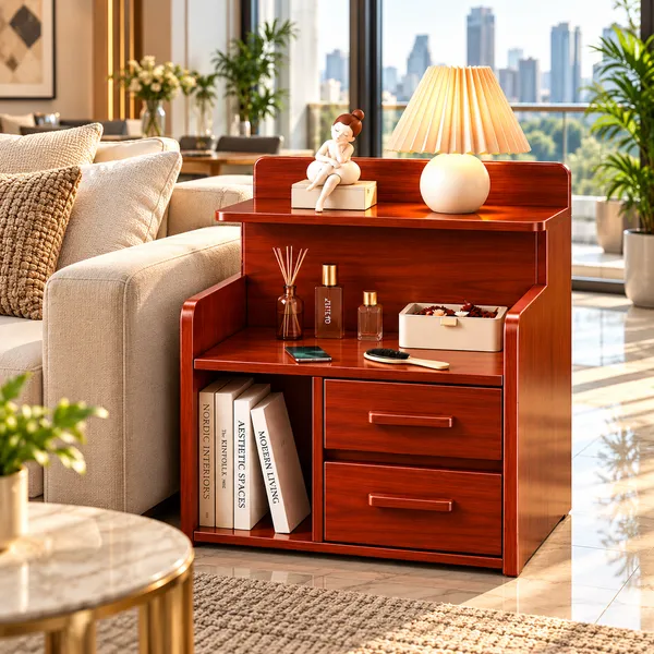 wooden_bedside_organizer,_bedside_table_with_drawers,_dark_walnut_nightstand,_wooden_bedside_cabinet,_2_drawer_bedside_table,_bedroom_storage_organizer,_wooden_side_table,_glossy_brown_bedside_table,_modern_nightstand,_bedside_storage_cabinet,_YashCrafts_bedside_table