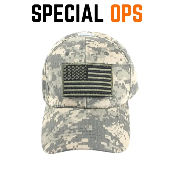 Green_Marine_Print_Cotton_Tactical_Cap_For_Adults