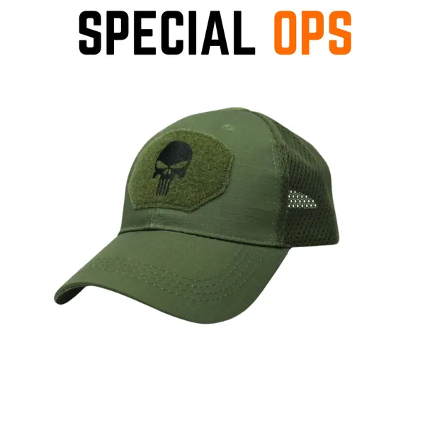 Green_Olive_Cotton_Tactical_Recon_Cap_For_Adults