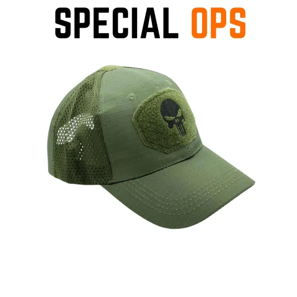 Green_Olive_Cotton_Tactical_Recon_Cap_For_Adults