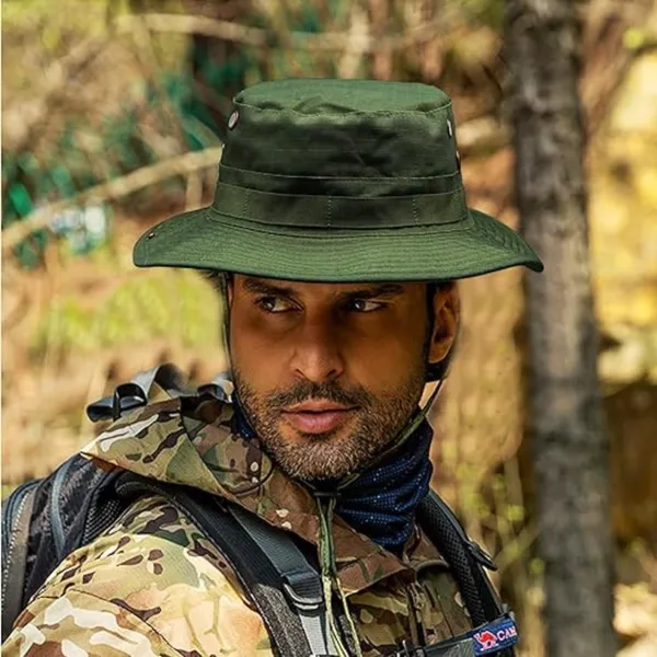 Olive_Green_Cotton_Tactical_Boonie_Hat_For_Adults