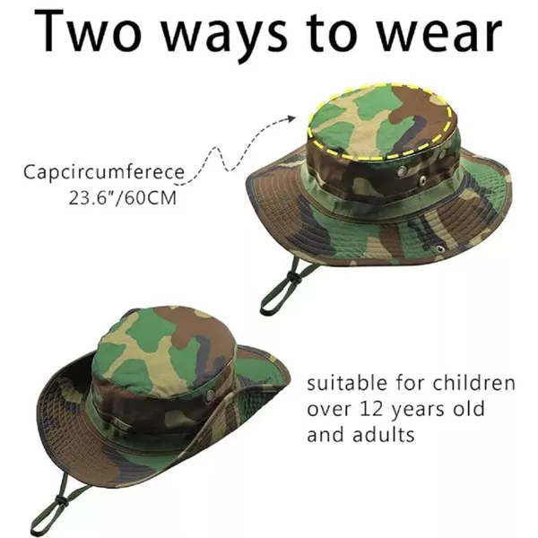 Green_Woodland_Camo_Cotton_Tactical_Boonie_Hat_For_Adults