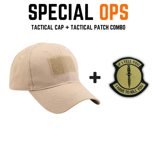 Cream_Cotton_Tactical_Cap_Patch_Combo_For_Adults