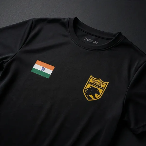 Black_Cotton_Assam_Police_Commando_Tshirt_For_Adults