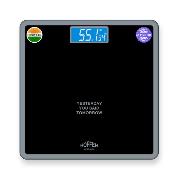 Hoffen_(Made_In_India)_Thick_Tempered_Glass_Digital_Electronic_LCD_Personal_Body_Weight_Machine_for_Body_Weight_Fitness_(HO-18-Black)_with_Two_Years_Warranty