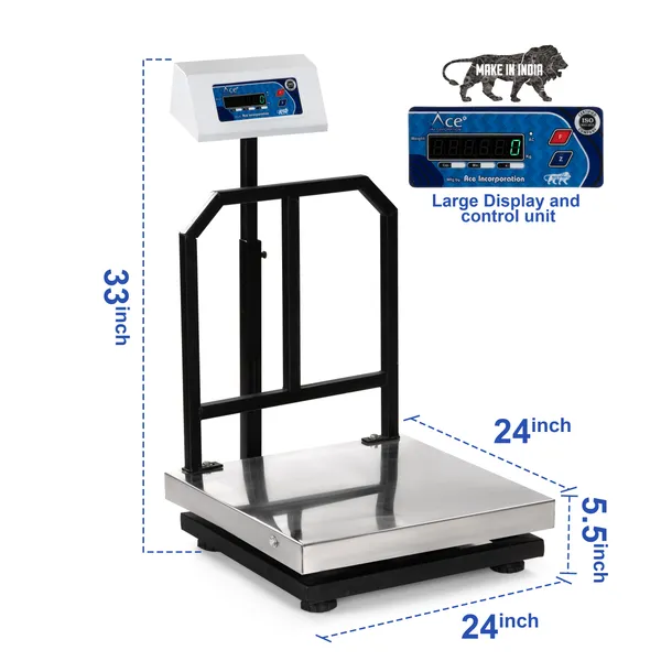 Ace_Weight_Capacity_200kg_x_20g_Accuracy,Chargeable_Digital_Weighing_Machine/Electronic_Weighing_Scale_with_LED_Display,_Stainless_Steel_Pan_size_20?20??