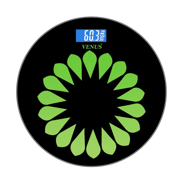 Venus_(Made_in_India)_Electronic_Digital_Personal_Bathroom_Health_Body_Weight_Machine_For_Body_Weight,weighing_scale_Battery_Included_(Black_&_Green_Round)