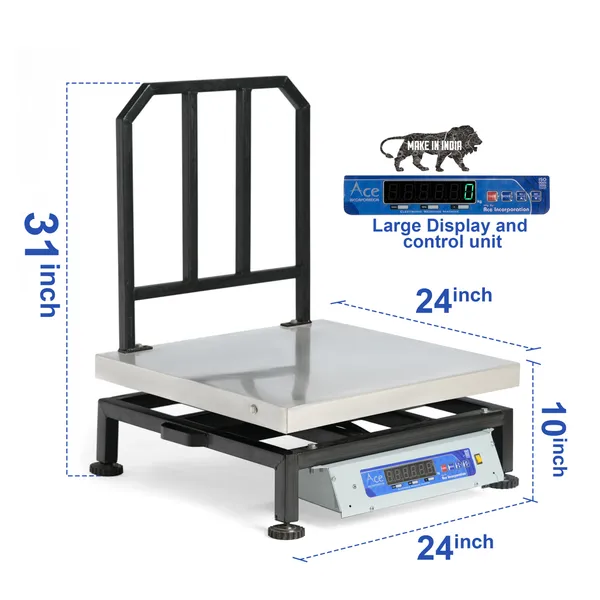 Ace_Electronic_Platform_Weighing_Scale_|_120kg_Capacity,_20g_Accuracy_|_Digital_Weight_Machine_for_Shop,_Commercial_&_Industrial_Use_|_Stainless_Steel_Platform_(24?24_Inches_/_600x600mm)