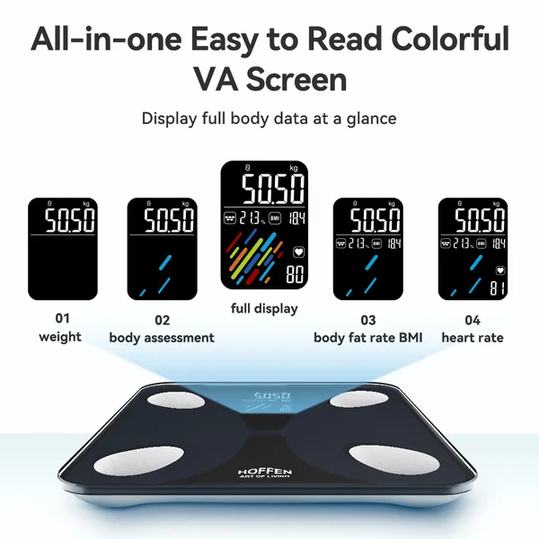 Hoffen_(Made_in_India)_Smart_Electronic_Digital_Weight_Machine_for_Body_Weight,_Fitness_Composition_Monitor,_NEW_HEART_RATE_And_V/A_SCREEN,_Free_Bluetooth_APP,_2_Years_Warranty_HO_45_APP