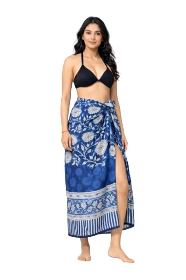 Blue_Premium_Hand_Block_Design_Sarong_For_Women