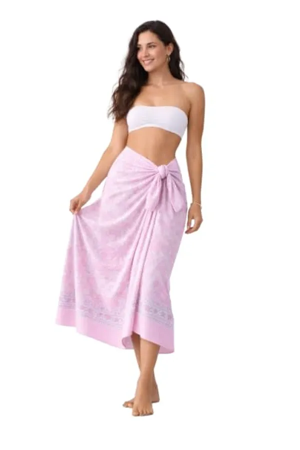 Pink_Clover_Geometric_Lattice_Beach_Wrap_Pareo_100%_Cotton_Hand_Block_Sarong_For_Women