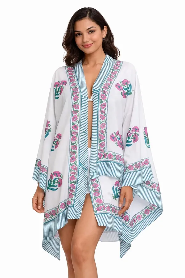 Multicolor_Premium_100%_Cotton_Hand_Block_Sarong_Indigo_Bloom__Bar_Floral_Striped_Beach_Wrap_Pareo_For_Women