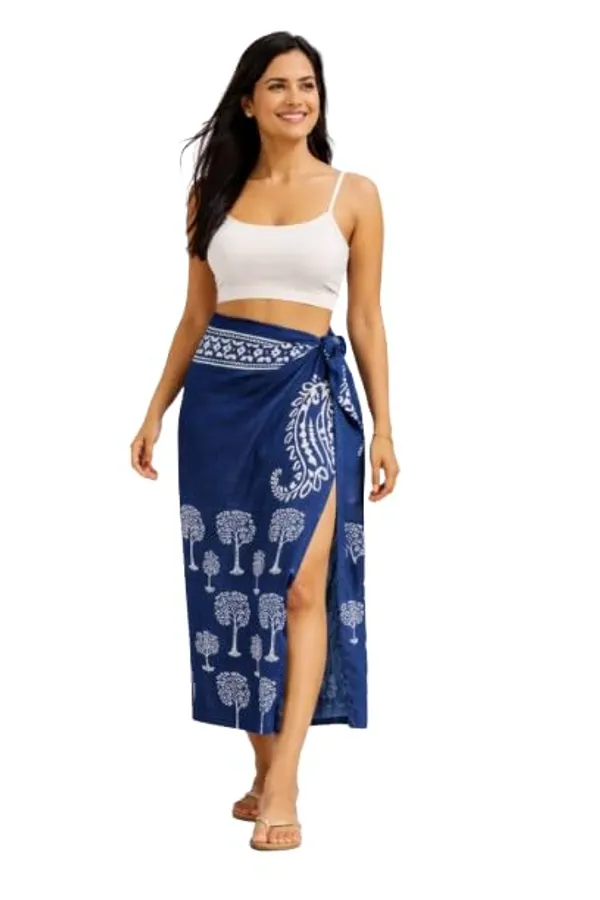 Blue_Premium_Cotton_Hand_Block_Printed_Sarong_Desert_Wave_Chevron_Design_Beach_Wrap_And_Pareo_For_Women