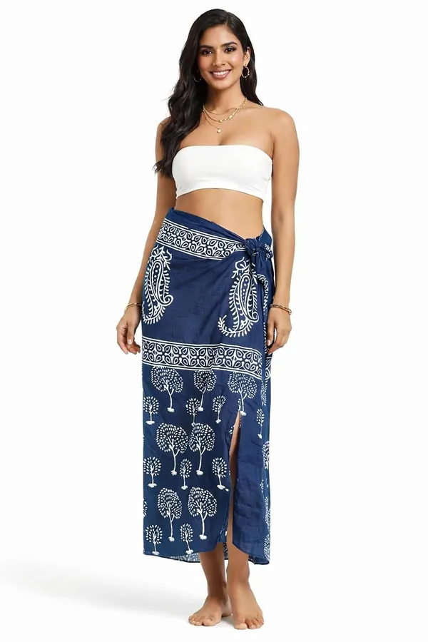 Blue_Premium_Cotton_Hand_Block_Printed_Sarong_Desert_Wave_Chevron_Design_Beach_Wrap_And_Pareo_For_Women