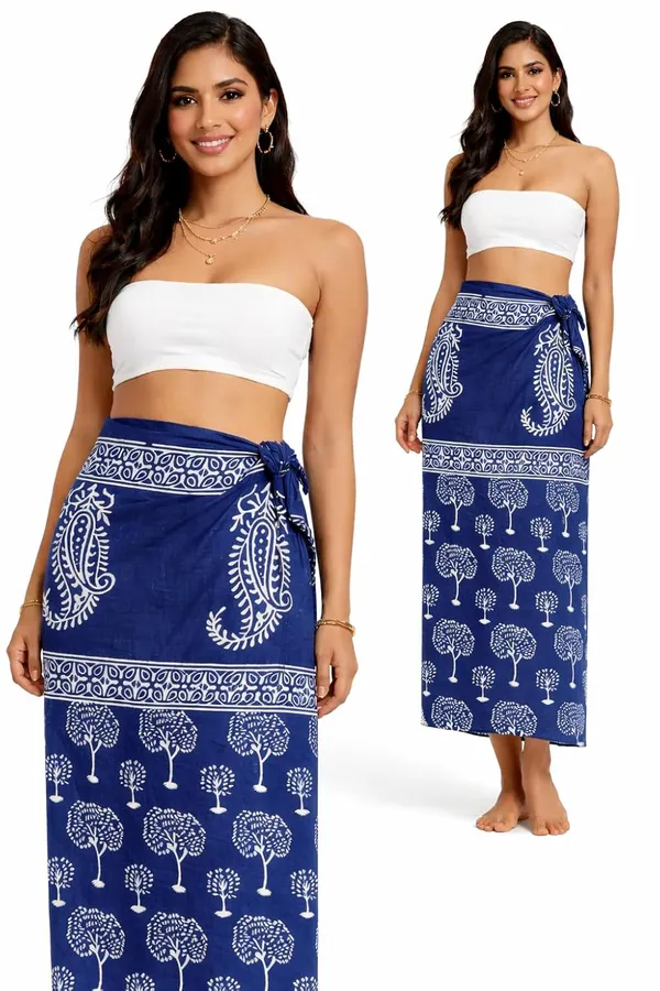 Blue_Premium_Cotton_Hand_Block_Printed_Sarong_Desert_Wave_Chevron_Design_Beach_Wrap_And_Pareo_For_Women