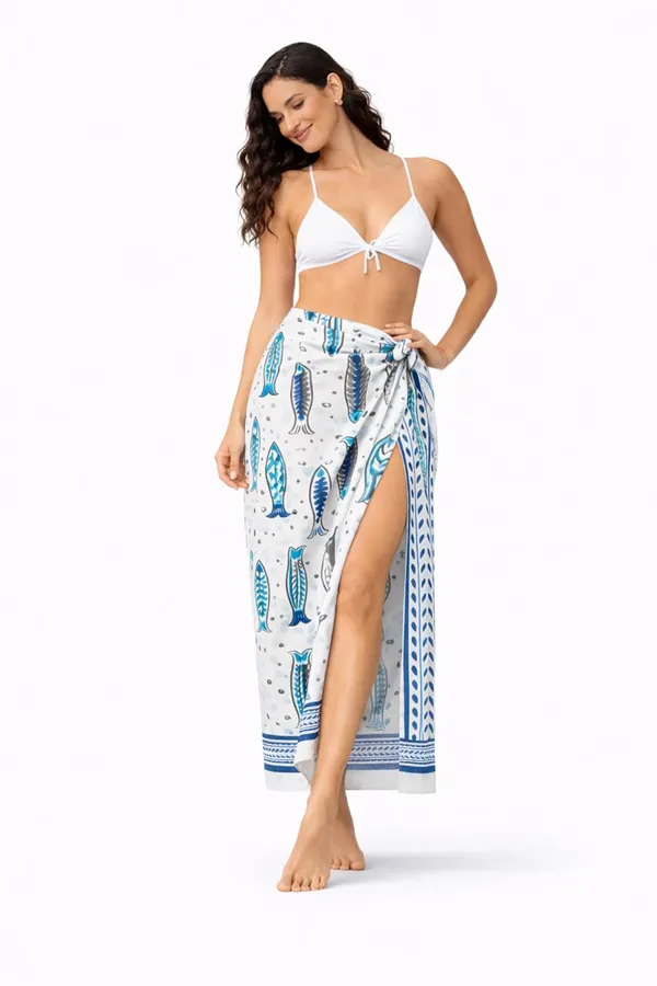 Multicolor_Premium_100%_Cotton_Hand_Block_Sarong_Nautical_Print_Beach_Wrap_Pareo_For_Women