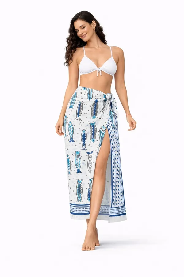 Multicolor_Premium_100%_Cotton_Hand_Block_Sarong_Nautical_Print_Beach_Wrap_Pareo_For_Women