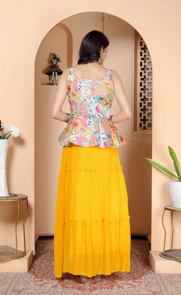 Yellow_Silk_Embroidered_Kurti_Palazzo_Set_With_Dupatta_For_Women_And_Girls