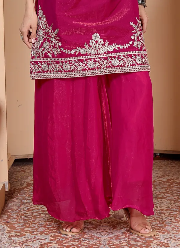 Pink_Silk_Embroidered_Kurti_Palazzo_Set_With_Dupatta_For_Women_And_Girls